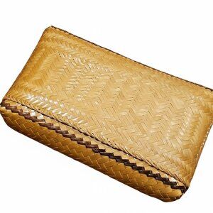 Vintage Woven Wicker Clutch Handbag Summer purse. Slide Fit